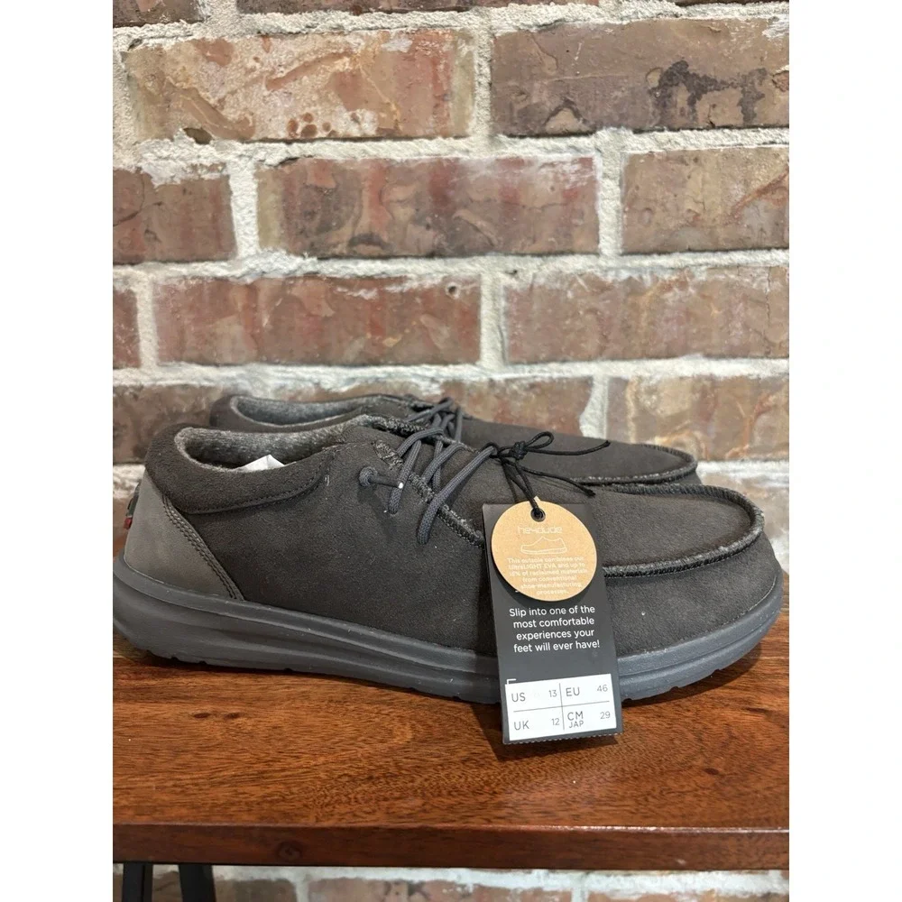 HEYDUDE Men's Paul Eco Charcoal Size 13 | Men's Shoes, Brand New, Quick‎ Ship!